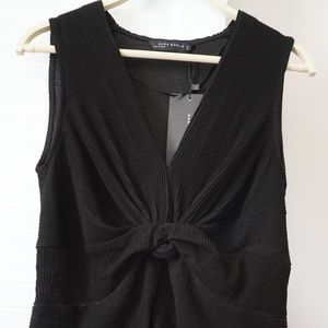 Brand New ZARA Black Knot Tie Detail Top • Size S